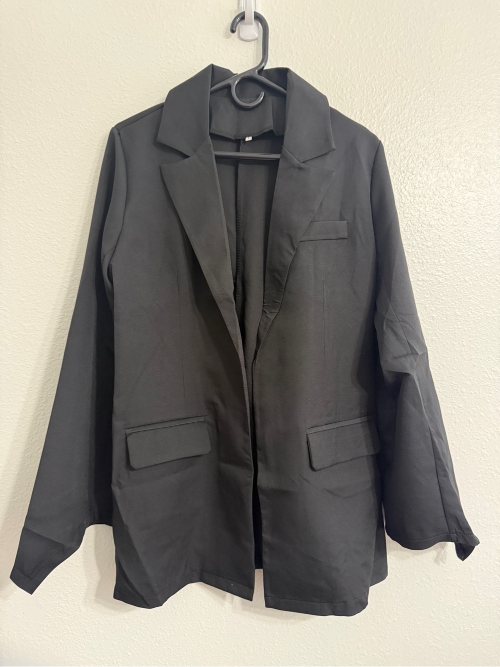Black Women's Open-Front Blazer Jacket